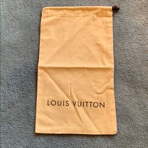 Louis Vuitton Tan Brown Logo Long Drawstring Bag